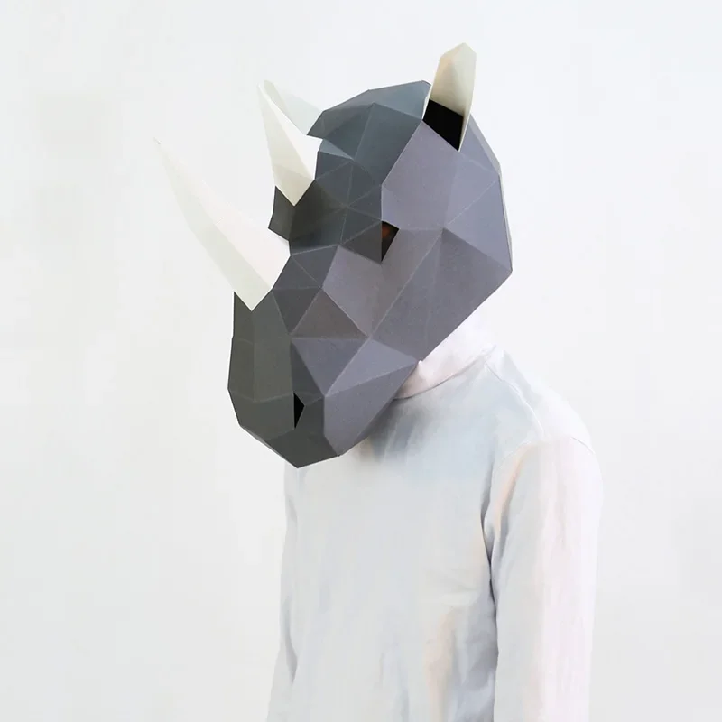 Rhinoceros Adult Head Mask Pap - Art Craft Cardboard 评论和价格