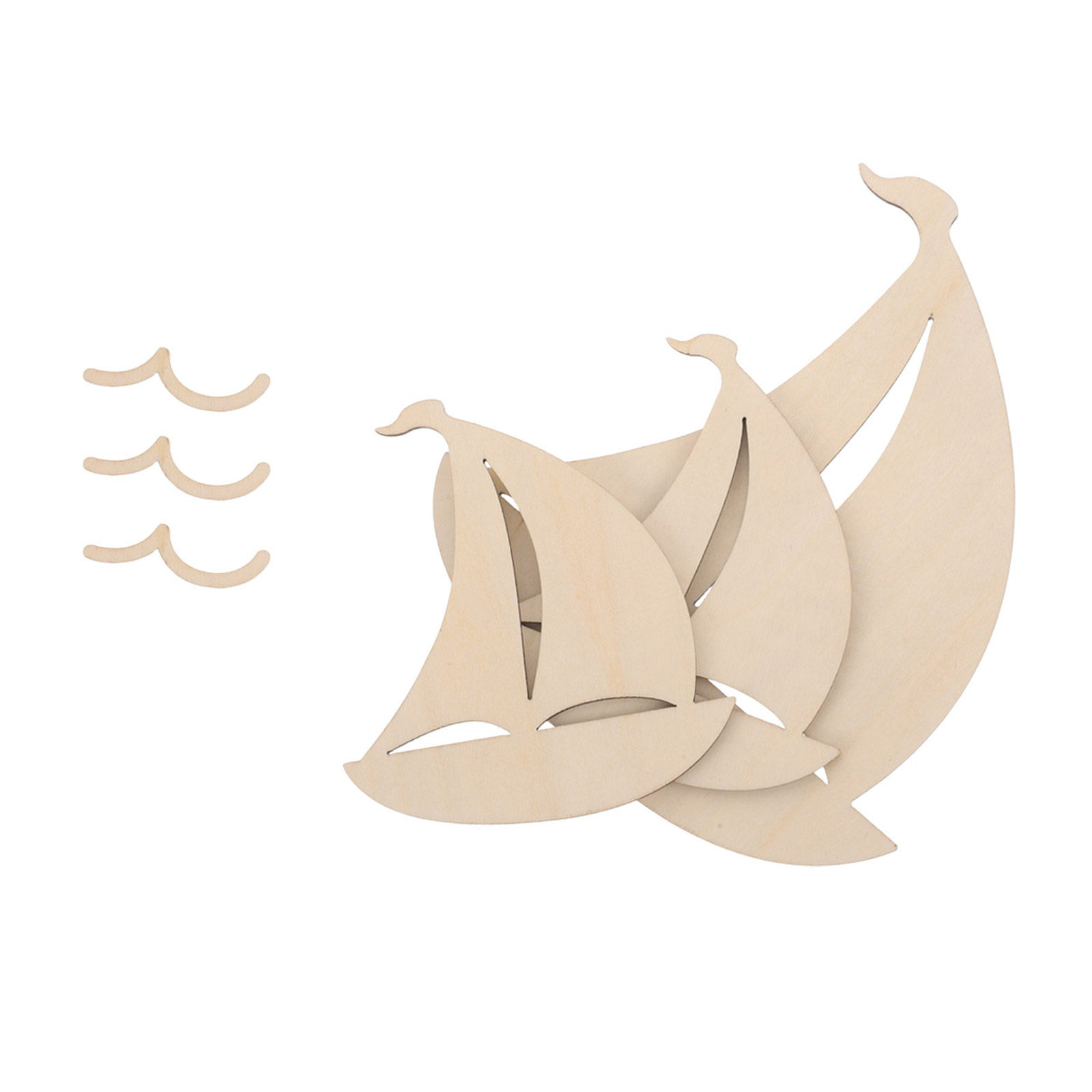6Pcs Wooden Sailboat Nursery W - Art And Craft For Nursery 评论和价格