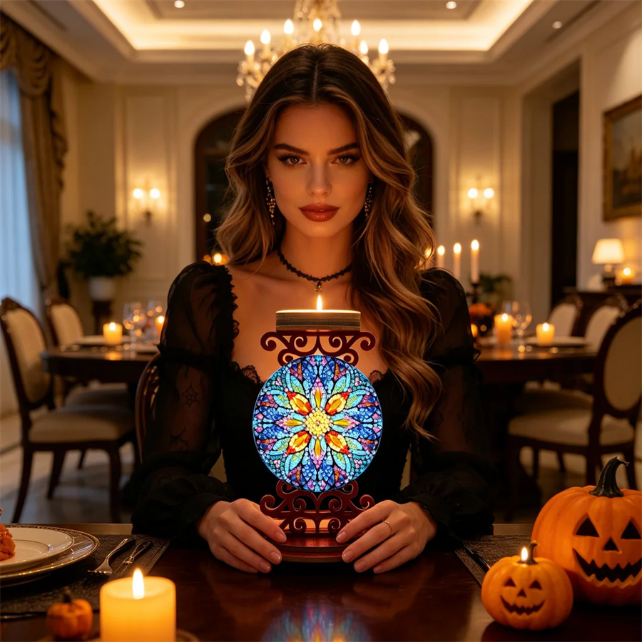 Flower candle holder Halloween - Art Craft Kit 评论和价格
