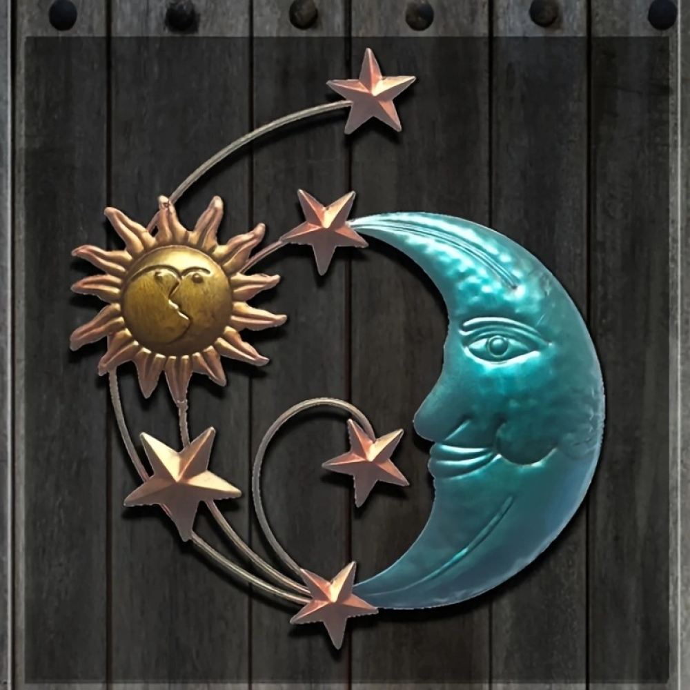Handmade Iron Metal Moon Face  - Art And Craft For Nursery 评论和价格